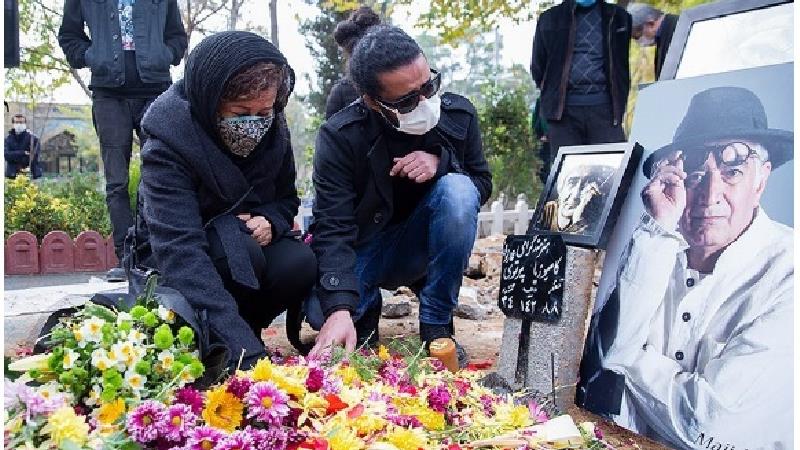 ضجه های دردناک نسرین مرادی همسر کامبوزیا پرتوی در مراسم تدفین او+عکس