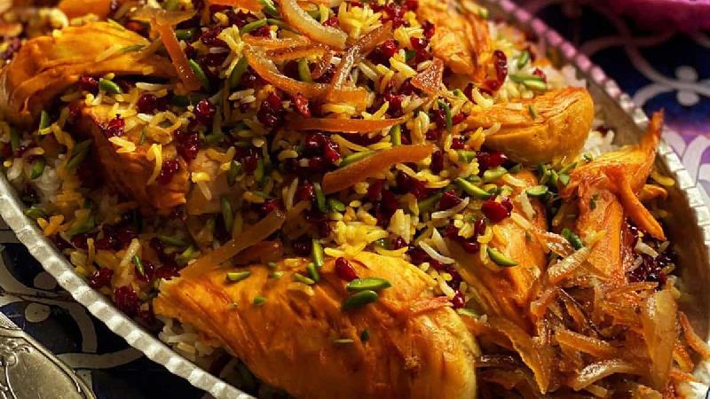 طرز تهیه شیرین پلو زعفرانی