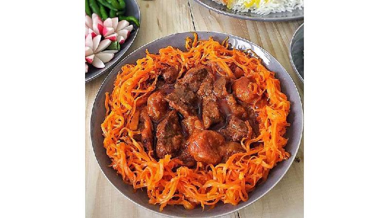 طرز تهیه خورش آلو هویج با گوشت مجلسی و خوشمزه