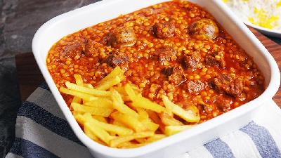 اندازه دقیق گوشت و لپه در  خورش قیمه چقدر باید باشد