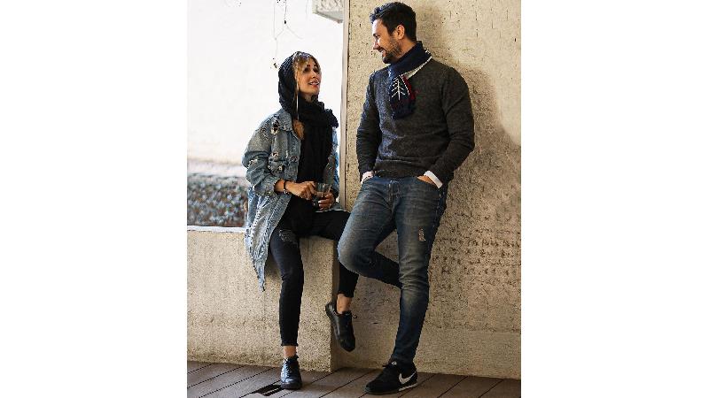 شاهرخ استخری و همسرش