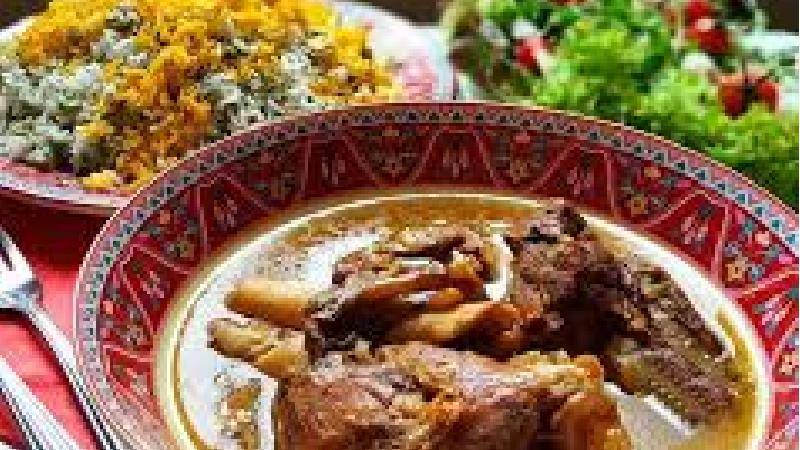 چلوگوشت با رب نارنج