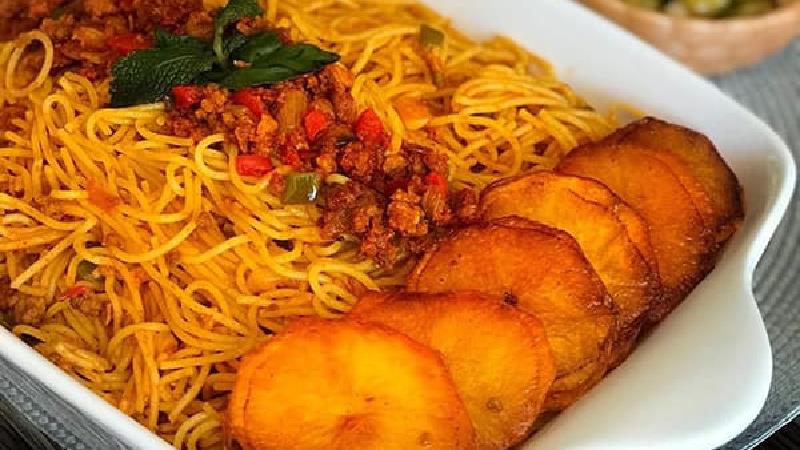 ته چین سیب زمینی با ماکارونی