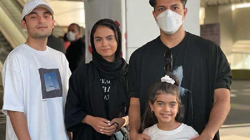 مرتضی امینی تبار و سارا حاتمی در کنار اشکان خطیبی 