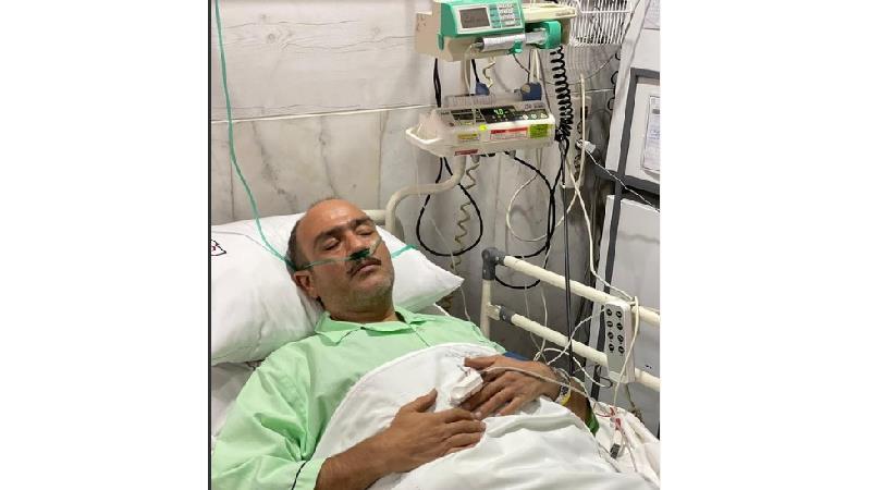 مهران غفوریان روی تخت بیمارستان